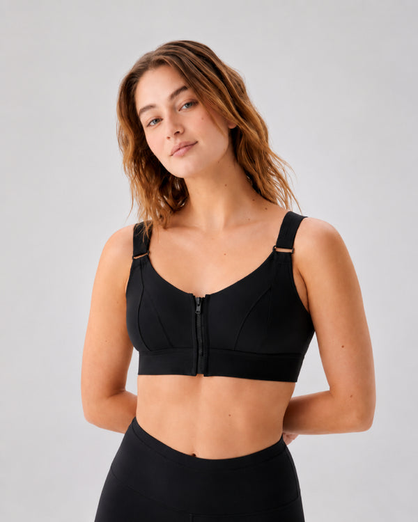 Adjustable Front Zip Sports Bra