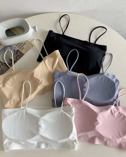 Ice Silk Padded Camisole Bra for Teen Girls