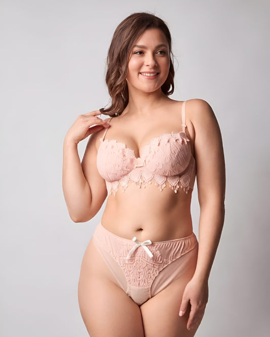 Luxury Floral Lace Push-Up Bra & Panty Set for Women