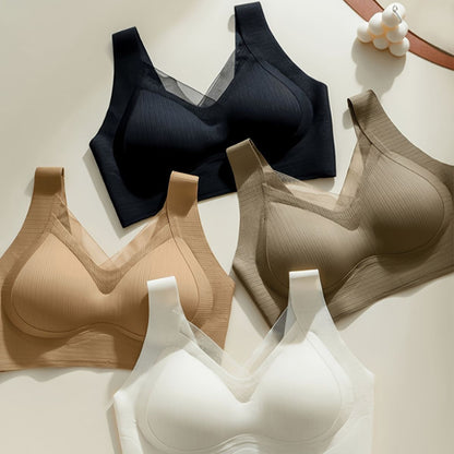 Soft Comfortable Breathable Ribbed Push Up Seamless Bra